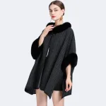 poncho femme élégant en fourrure