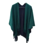 poncho uni en laine pour femme