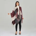 poncho tendance bordeaux femme