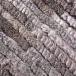 poncho chaud femme fourrure rayée