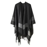 poncho chaud pour femme en coton