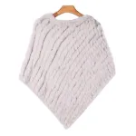 poncho rayé en fourrure douce