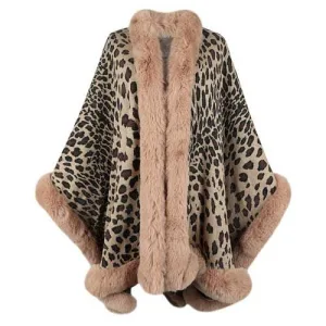 Poncho Col Fourrure
