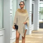 poncho original col en fourrure