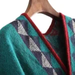 poncho femme léger avec franges ethniques