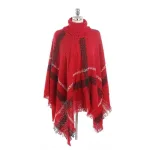 poncho confortable col roulé