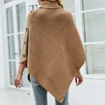poncho confortable col roulé