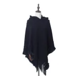 poncho avec capuche en polaire
