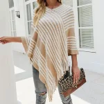 poncho confortable en tricot