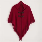 poncho femme chaud avec franges