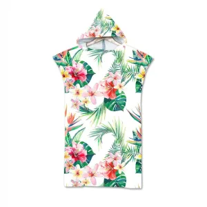 poncho de plage fleurs