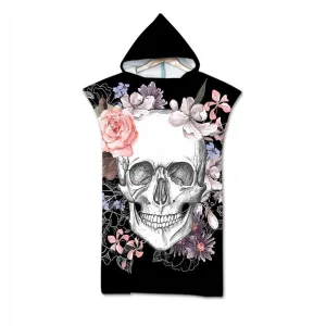 poncho de plage tête de mort
