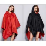 poncho outdoor noir rouge