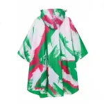cape de pluie rose et verte pour femme