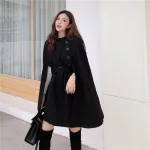 poncho à ceinture pour femme