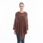 poncho femme décontracté à dentelles