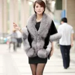 poncho luxe pour femme en fourrure