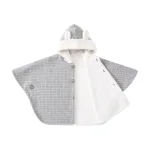 poncho pour bébé en gris et blanc