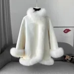 poncho écharpe en polaire femme