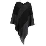 poncho oversize à franges