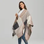 poncho tendance beige femme
