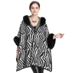 poncho femme avec fourrure