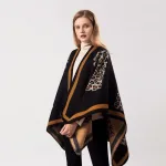 poncho stylé léopard
