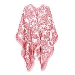 poncho fleuri en cachemire pour femme
