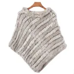 poncho chaud femme fourrure