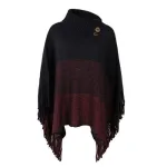 poncho en laine à boutons