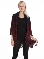 châle poncho à franges