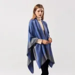 poncho tendance bicolore