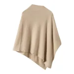 poncho femme en laine et cachemire beige