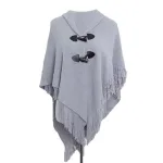poncho pull femme avec franges