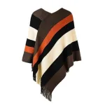 poncho tendance femme rayures