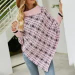 vêtement femme poncho rose