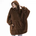 poncho chaud en plaid