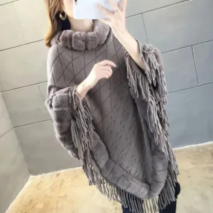 poncho en polaire femme