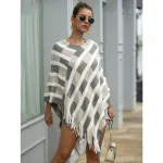 poncho chaud en maille