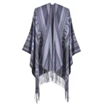 poncho écharpe d'hiver à franges
