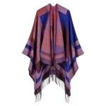 poncho élégant pour femme avec frange