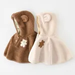 poncho en peluche ourson