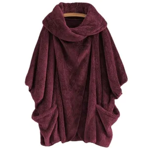 poncho épais femme