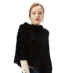 poncho féminin fourrure rayée