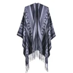 poncho à franges pour femme élégant