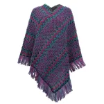 poncho à motifs pour femme
