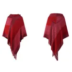 poncho à enfiler femme avec capuche