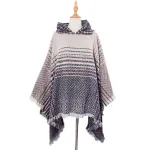 poncho doux à rayures pour femme