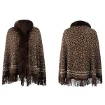 poncho cachemire féminin léopard