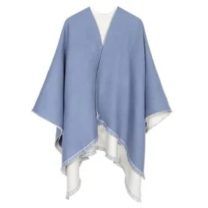 poncho femme cachemire bi-ton